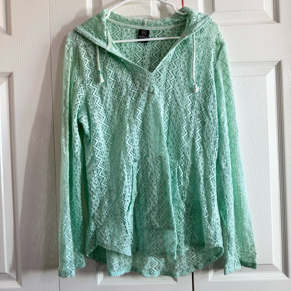 Empyre Mint Green Lace Hoodie - Medium